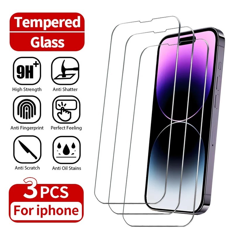 3 buc sticlă securizată pentru iPhone 15 14 13 12 11 Pro Max Mini X XS Max XR 8 7 6 Plus folie de protecție a ecranului pentru i
