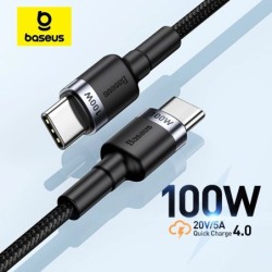 Cablu de încărcare rapidă Baseus USB tip C la USB C pentru iPhone 15, 100W/5A PD, pentru Macbook, Xiaomi, Samsung, cablu de tip 