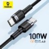 Cablu de încărcare rapidă Baseus USB tip C la USB C pentru iPhone 15, 100W/5A PD, pentru Macbook, Xiaomi, Samsung, cablu de tip 