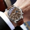 GENEVA Ceas de mână pentru bărbați, de lux, cu cuarț, la modă, rotund, pentru afaceri, studenți, sport, impermeabil, strălucitor
