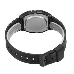 Ceasuri digitale sport cu LED pentru bărbați Ceas electronic cu cadran pătrat și simplu, cu bandă din silicon