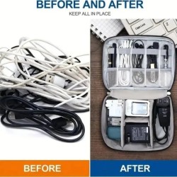 Geantă de depozitare pentru cablu Organizator electronic digital impermeabil, încărcător portabil USB pentru linie de date, gean