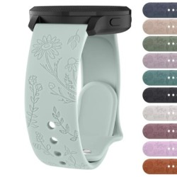 Curea gravată cu flori de 20 mm și 22 mm pentru Amazfit GTS/2/2e/3/4 GTS2 Mini/GTR 4/3/Pro/47 mm/GTR2/2e/Stratos 2/3/Bip Lite