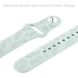 Curea gravată cu flori de 20 mm și 22 mm pentru Amazfit GTS/2/2e/3/4 GTS2 Mini/GTR 4/3/Pro/47 mm/GTR2/2e/Stratos 2/3/Bip Lite