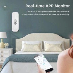 Senzor de temperatură și umiditate Bluetooth Tuya Mini, compatibil cu telecomanda prin aplicație Bluetooth, termometru și higrom