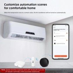Senzor de temperatură și umiditate Bluetooth Tuya Mini, compatibil cu telecomanda prin aplicație Bluetooth, termometru și higrom