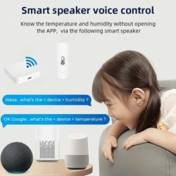 Senzor de temperatură și umiditate Bluetooth Tuya Mini, compatibil cu telecomanda prin aplicație Bluetooth, termometru și higrom