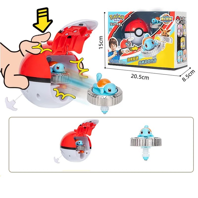Pokemon Elf titirez Gyro Ball figurină de acțiune Pikachu Charmander Squirtle Mew Eevee lansator joc de luptă pentru copii set d