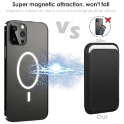 Portofel magnetic din piele, suport pentru carduri, suport pentru telefon Macsafe, pentru Magsafe IPhone 15 14 13 Pro Max Mac Sa