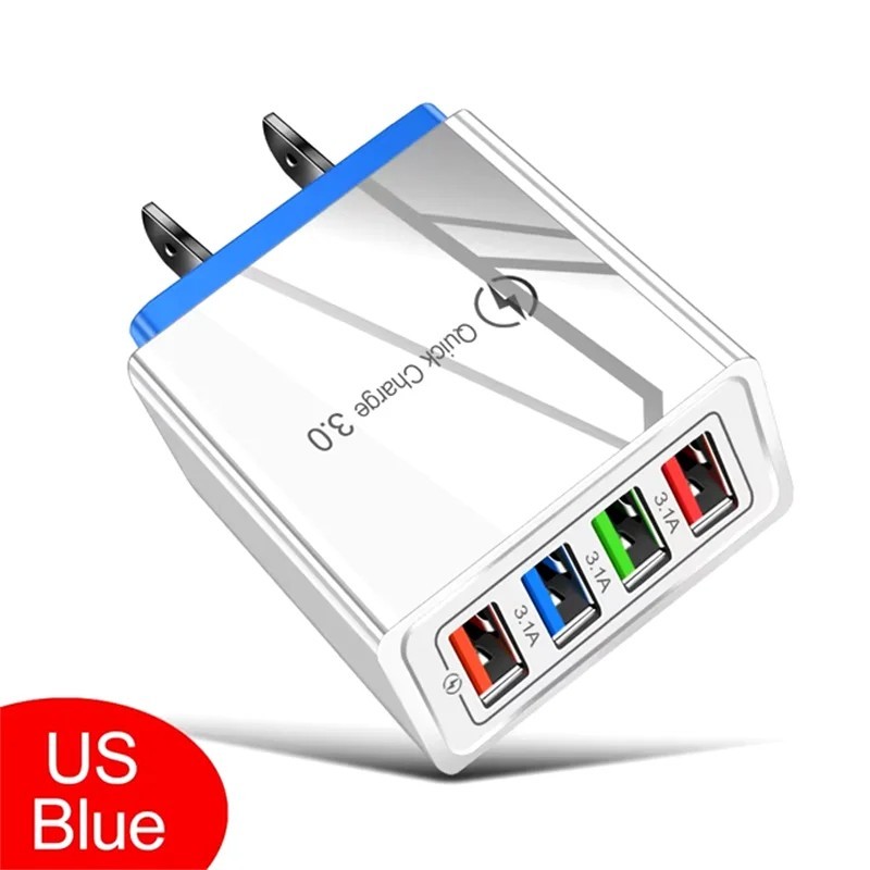 Încărcător USB cu 4 porturi, mufă UE/SUA, adaptor de încărcare rapidă 3A pentru iPhone, Samsung, Xiaomi, Oppo, încărcător de tel Încărcător USB cu 4 porturi, mufă UE/SUA, adaptor de încărcare rapidă 3A pentru iPhone, Samsung, Xiaomi, Oppo, încărcător de tel