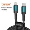 Cablu USB tip C Toocki, încărcare rapidă, cablu încărcător USB C pentru iPhone 15 14 13 12 11 Huawei P40 P30 Realme Oppo Oneplus