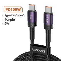 Cablu USB tip C Toocki, încărcare rapidă, cablu încărcător USB C pentru iPhone 15 14 13 12 11 Huawei P40 P30 Realme Oppo Oneplus