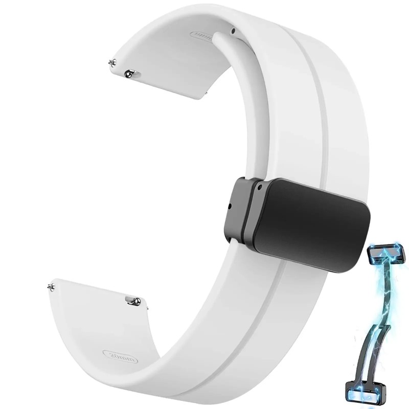 Curea din silicon sport cu cataramă magnetică pentru Samsung Galaxy Watch 6/4/5 Pro/Classic/Gear S3/Active 2, 20 mm și 22 mm, pe Curea din silicon sport cu cataramă magnetică pentru Samsung Galaxy Watch 6/4/5 Pro/Classic/Gear S3/Active 2, 20 mm și 22 mm, pe