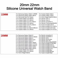 Curea din silicon sport cu cataramă magnetică pentru Samsung Galaxy Watch 6/4/5 Pro/Classic/Gear S3/Active 2, 20 mm și 22 mm, pe