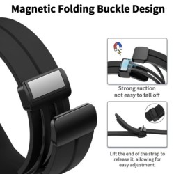 Curea din silicon sport cu cataramă magnetică pentru Samsung Galaxy Watch 6/4/5 Pro/Classic/Gear S3/Active 2, 20 mm și 22 mm, pe