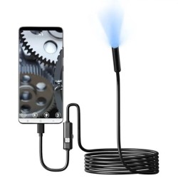 Cameră endoscopică 7.0MM TYPE-C, impermeabilă IP67, cu 6 LED-uri, reglabilă prin USB, Android, flexibilă, pentru inspecție boros
