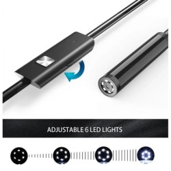 Cameră endoscopică 7.0MM TYPE-C, impermeabilă IP67, cu 6 LED-uri, reglabilă prin USB, Android, flexibilă, pentru inspecție boros