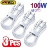 NNBILI 1-3 buc. 10A 100W tip C cablu de încărcare super rapidă cablu de date pentru cabluri USB C de încărcare rapidă Huawei OPP