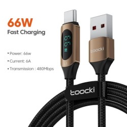 Cablu Toocki tip C la tip C 100W PD Încărcător rapid de încărcare Cablu de afișare USB C la USB C pentru Xiaomi POCO F3 Realme M