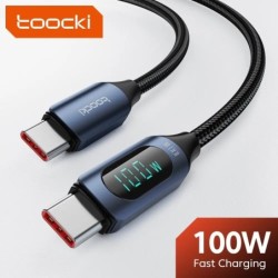 Cablu Toocki tip C la tip C 100W PD Încărcător rapid de încărcare Cablu de afișare USB C la USB C pentru Xiaomi POCO F3 Realme M