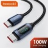 Cablu Toocki tip C la tip C 100W PD Încărcător rapid de încărcare Cablu de afișare USB C la USB C pentru Xiaomi POCO F3 Realme M