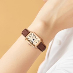 Ceasuri de mână pentru femei, curea din piele, cuarț, retro, cadran digital, casual, la modă, cadou