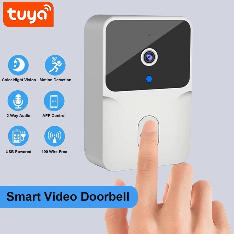 Tuya WiFi Video Sonerie Cameră HD fără fir Alarma IR Securitate Smart Home Sonerie WiFi Interfon pentru casă Tuya WiFi Video Sonerie Cameră HD fără fir Alarma IR Securitate Smart Home Sonerie WiFi Interfon pentru casă