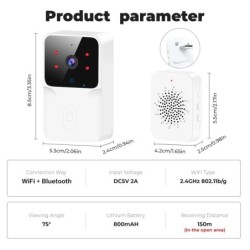 Tuya WiFi Video Sonerie Cameră HD fără fir Alarma IR Securitate Smart Home Sonerie WiFi Interfon pentru casă