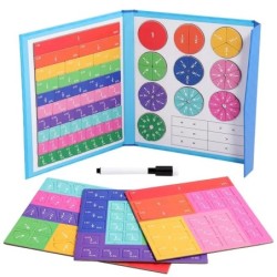 Puzzle-uri magnetice cu fracții pentru stăpânirea matematicii, iluminare Montessori, cu distracție, ajutor didactic aritmetic, j
