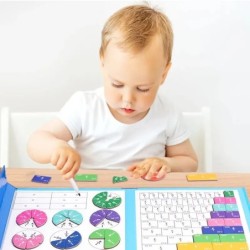 Puzzle-uri magnetice cu fracții pentru stăpânirea matematicii, iluminare Montessori, cu distracție, ajutor didactic aritmetic, j