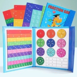 Puzzle-uri magnetice cu fracții pentru stăpânirea matematicii, iluminare Montessori, cu distracție, ajutor didactic aritmetic, j