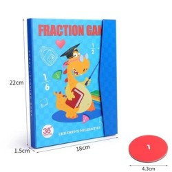 Puzzle-uri magnetice cu fracții pentru stăpânirea matematicii, iluminare Montessori, cu distracție, ajutor didactic aritmetic, j
