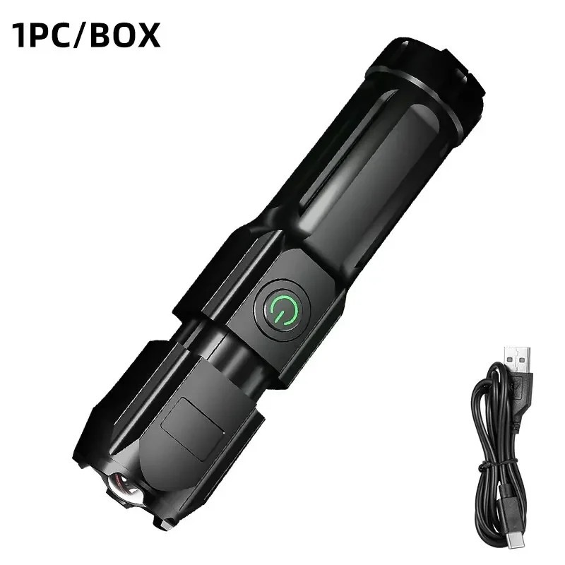 Lanternă tactică LED puternică, reîncărcabilă prin USB, 18650, impermeabilă, cu zoom, pescuit, vânătoare, camping, 100.000 lumen Lanternă tactică LED puternică, reîncărcabilă prin USB, 18650, impermeabilă, cu zoom, pescuit, vânătoare, camping, 100.000 lumen