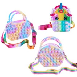Pop Purse Silicon Senzorială Push Pop Bubble Bag Crossbody Bag Jucării Antistres Reliver Autism Geantă de mână Monedă Husă pentr