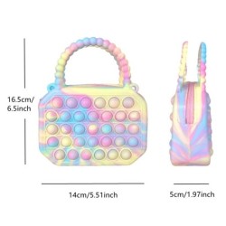 Pop Purse Silicon Senzorială Push Pop Bubble Bag Crossbody Bag Jucării Antistres Reliver Autism Geantă de mână Monedă Husă pentr