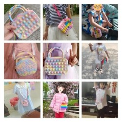 Pop Purse Silicon Senzorială Push Pop Bubble Bag Crossbody Bag Jucării Antistres Reliver Autism Geantă de mână Monedă Husă pentr