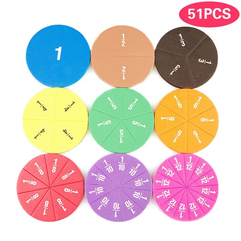51Pcs fracții matematică predare instrument EVA formă rotundă instrument copii Montessori educaționale timpurii matematică dezvo 51Pcs fracții matematică predare instrument EVA formă rotundă instrument copii Montessori educaționale timpurii matematică dezvo