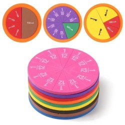 51Pcs fracții matematică predare instrument EVA formă rotundă instrument copii Montessori educaționale timpurii matematică dezvo