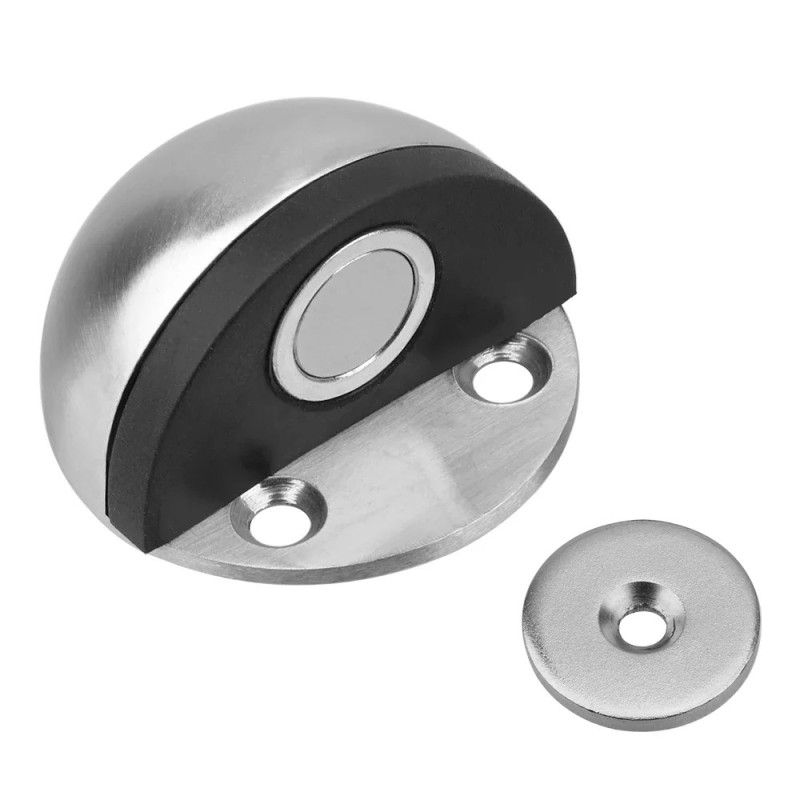 Opritor magnetic de ușă din cauciuc din oțel inoxidabil, autocolant anti-perforare, suporturi ascunse pentru uși, montat pe pode