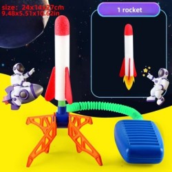 Lansator de rachete pentru copii, pompă pas cu pas, cu aer presat, Stomp, jocuri de familie în aer liber, Skyrocket, cadouri de 