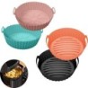 Tavă de copt din silicon pentru friteuză cu aer, tavă de copt reutilizabilă în siguranță alimentară, mucegai din silicon pentru 
