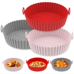 Tavă de copt din silicon pentru friteuză cu aer, tavă de copt reutilizabilă în siguranță alimentară, mucegai din silicon pentru 