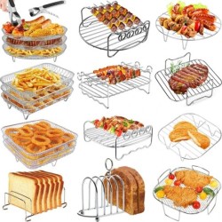Suport metalic pătrat/rotund/dreptunghiular pentru friteuză cu aer, accesorii pentru friteuză cu aer, Cosori, Instant Vortex, Go