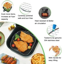 Suport metalic pătrat/rotund/dreptunghiular pentru friteuză cu aer, accesorii pentru friteuză cu aer, Cosori, Instant Vortex, Go