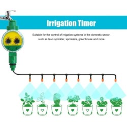 Furtun de udare automat electronic pentru grădină, verde, din plastic, în aer liber, cu temporizator de irigații, robinet, furtu