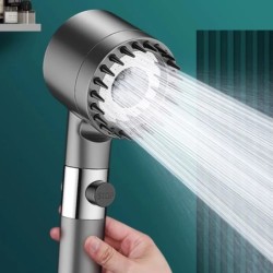 Cap de duș cu filtru de înaltă presiune, pulverizare reglabilă în 3 moduri, cu perie de masaj, robinet de ploaie, accesorii pent