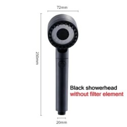 Cap de duș cu filtru de înaltă presiune, pulverizare reglabilă în 3 moduri, cu perie de masaj, robinet de ploaie, accesorii pent