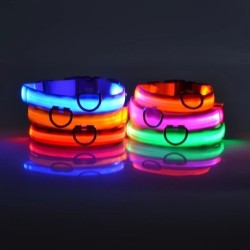 Nailon LED noapte siguranță intermitentă strălucire în întuneric lesă pentru câini câini luminoase fluorescente guler pentru ani
