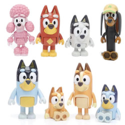 8 buc/set Bluey Bingo anime figurine jucărie figurine articulații mobile acțiune figura model păpuși copii ziua de naștere decor