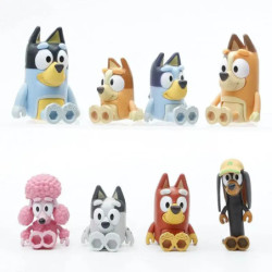 8 buc/set Bluey Bingo anime figurine jucărie figurine articulații mobile acțiune figura model păpuși copii ziua de naștere decor